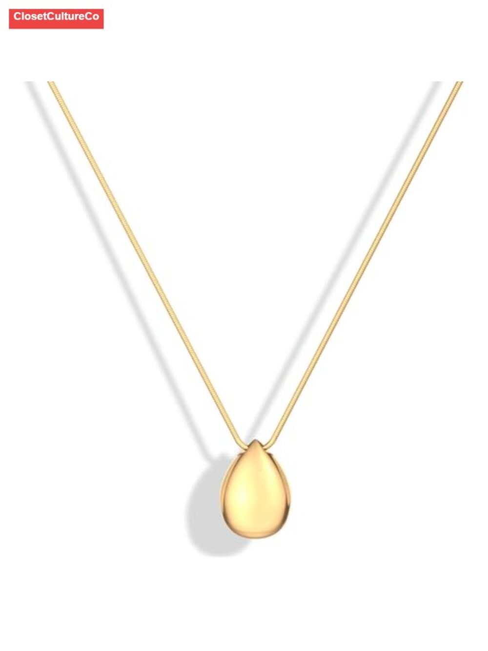 18K Gold Plated Cubic Zirconia Pendant Necklace for Women Snake Chain